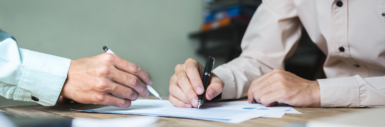 Two people discussing legal matters